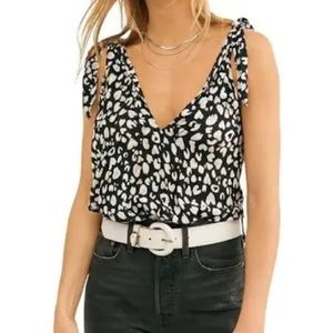 Free People Intimates Leopard Cheetah Bare It All BodySuit